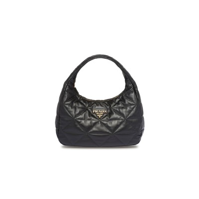 PRADA LARGE TOPSTITCHED NAPPA-LEATHER BAG 1BC183 (40*27*11.5cm) 